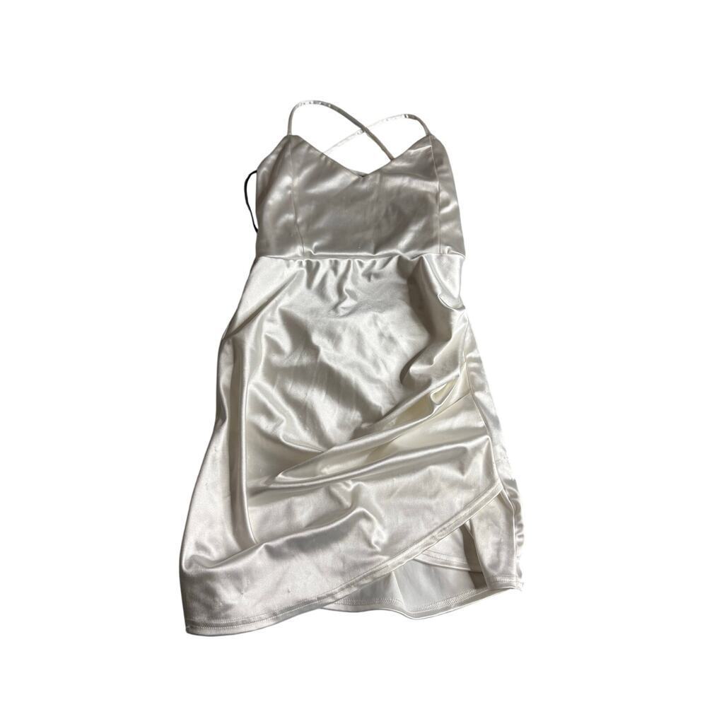 Forever 21 Satin Slip Mini Dress, Tie Back, Satin Like, size L30
